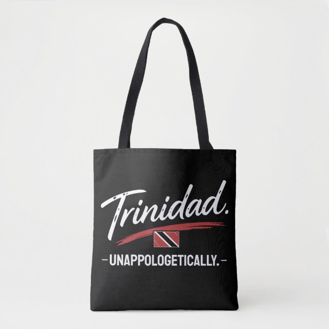 Trinidad Oapologetiskt Pride VIT TEXT Tygkasse (Framsida)