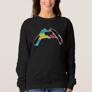 Trinidad och Tobago Bahamas Flagga Hjärta Mix Arv T Shirt