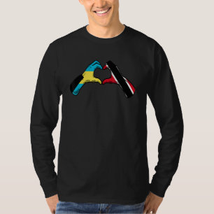 Trinidad och Tobago Bahamas Flagga Hjärta Mix Kult T Shirt