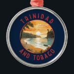 Trinidad och Tobago Caribbean Distress Circle Julgransprydnad Metall<br><div class="desc">Trinidad och Tobago retro-vektorresedesign. Trinidad och Tobago är kända för sina stränder,  sin kultur och sitt vilda liv. Land anses vara ett av de mest välmående och industrialiserade länderna i Västindien.</div>