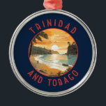 Trinidad och Tobago Caribbean Distress Circle Julgransprydnad Metall<br><div class="desc">Trinidad och Tobago retro-vektorresedesign. Trinidad och Tobago är kända för sina stränder,  sin kultur och sitt vilda liv. Land anses vara ett av de mest välmående och industrialiserade länderna i Västindien.</div>