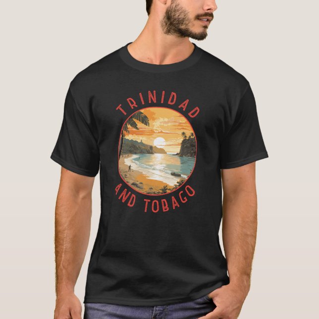 Trinidad och Tobago Caribbean Distress Circle T Shirt (Framsida)