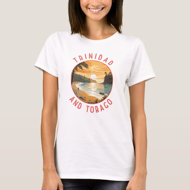 Trinidad och Tobago Caribbean Distress Circle T Shirt (Framsida)
