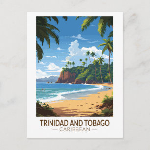 Trinidad och Tobago Caribbean Travel Art Vintage Vykort