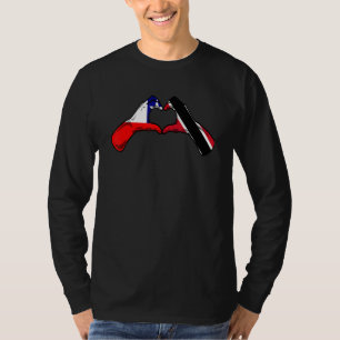 Trinidad och Tobago Chile Flagga Hjärta Mix Kultur T Shirt