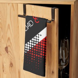 Trinidad och Tobago Dot Mönster Flagga med text Kökshandduk