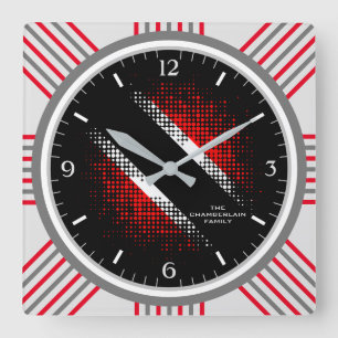 Trinidad och Tobago Dot Mönster Flagga och Grått K Fyrkantig Klocka