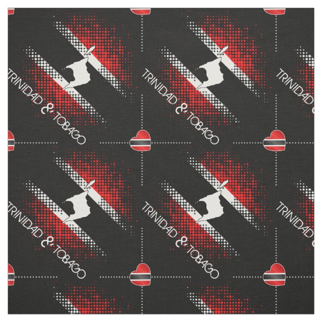 Trinidad och Tobago Dot Mönster Heart Flagga | SVA Tyg (Provkarta)
