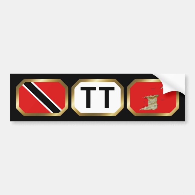 Trinidad och Tobago Flagga Code Bumper Sticker Bildekal (Framsidan)