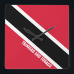 Trinidad och Tobago Flagga Dazzling Patriotic Fyrkantig Klocka<br><div class="desc">Trinidad och Tobago Flagga Dazzling Patriotic Square Wall Clock i färg och inslag i Trinidad och Tobago, flagga på framsidan av klockan. Flagga kompletteras med texten "Trinidad och Tobago" på grund. Anpassadet Text är fullt ut med funktionen "Anpassa den!". Du kan ändra den, ta bort den eller lägga till en...</div>