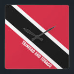 Trinidad och Tobago Flagga Dazzling Patriotic Fyrkantig Klocka<br><div class="desc">Trinidad och Tobago Flagga Dazzling Patriotic Square Wall Clock i färg och inslag i Trinidad och Tobago, flagga på framsidan av klockan. Flagga kompletteras med texten "Trinidad och Tobago" på grund. Anpassadet Text är fullt ut med funktionen "Anpassa den!". Du kan ändra den, ta bort den eller lägga till en...</div>