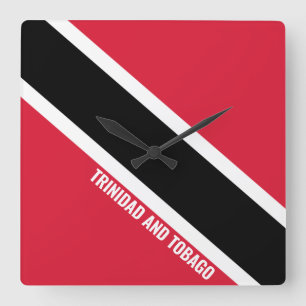 Trinidad och Tobago Flagga Dazzling Patriotic Fyrkantig Klocka