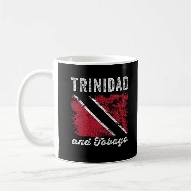 Trinidad och Tobago Flagga Distress Kaffemugg (Vänster)