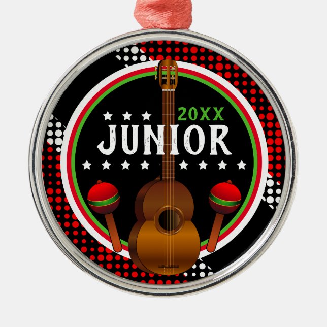 Trinidad och Tobago Flagga - Ditt namn / År Julgransprydnad Metall (Framsidan)