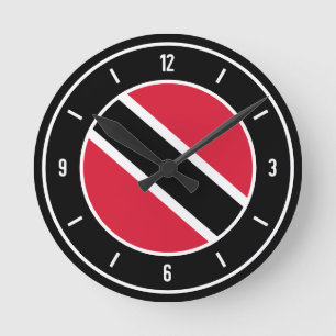 Trinidad och Tobago Flagga Elegant Rund Klocka