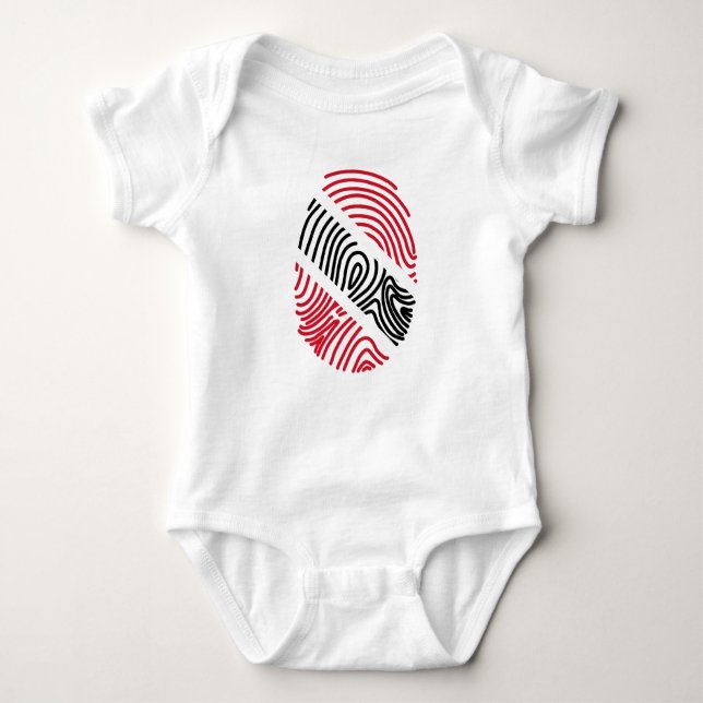 Trinidad och Tobago Flagga Fingerprint T Shirt (Framsida)