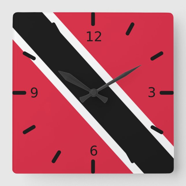 Trinidad och Tobago flagga Fyrkantig Klocka (Framsida)