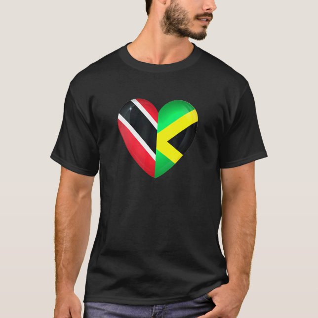 Trinidad och Tobago Flagga Jamaica Jamaican Flagga T Shirt (Framsida)