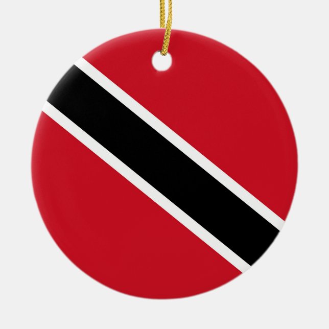 Trinidad och Tobago flagga Julgransprydnad Keramik (Framsidan)