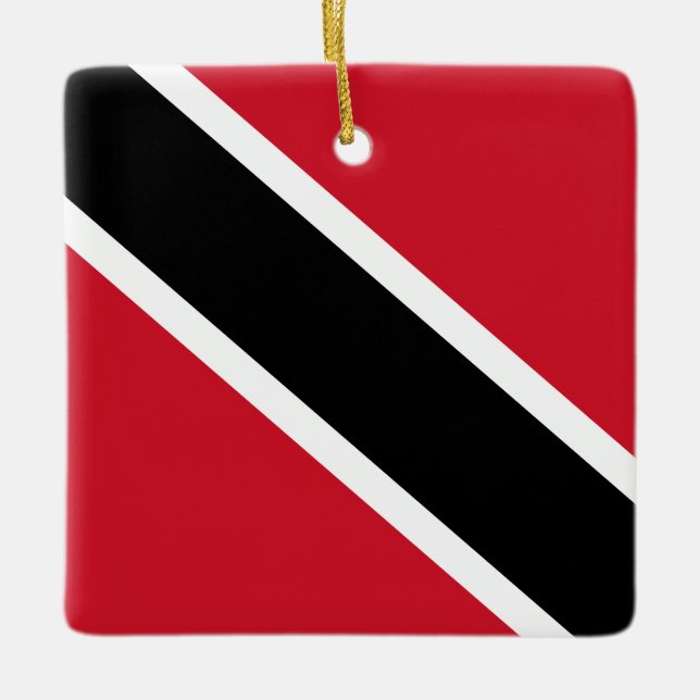 Trinidad och Tobago Flagga Julgransprydnad Keramik (Framsida)