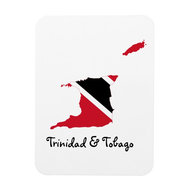 Trinidad och Tobago Flagga Karta Magnet (Vertikal)