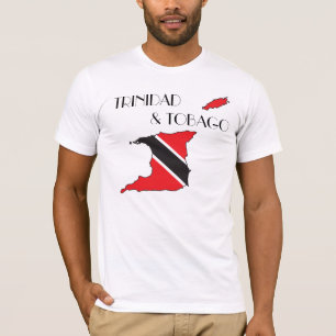 Trinidad och Tobago Flagga-Karta skjorta T Shirt