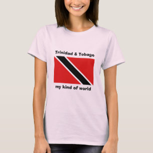 Trinidad och Tobago flagga + Karta + TextT-tröja Tee Shirt
