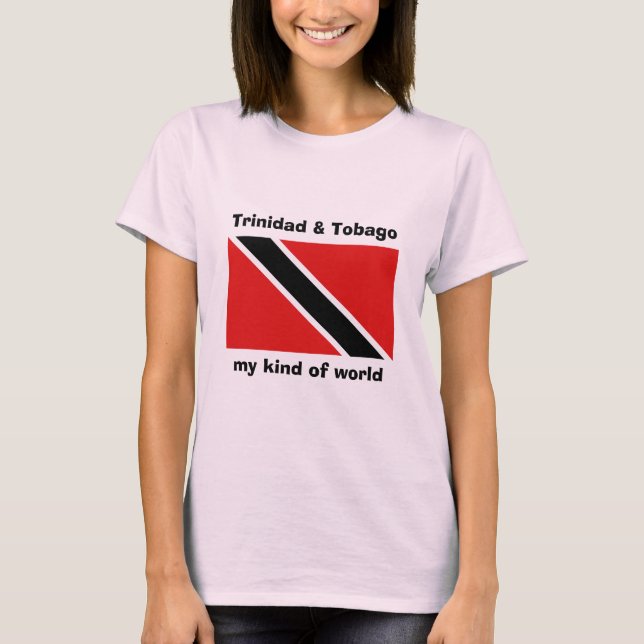 Trinidad och Tobago flagga + Karta + TextT-tröja Tröja (Framsida)