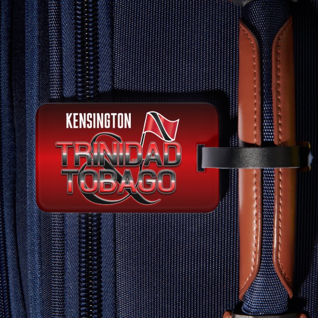 Trinidad och Tobago Flagga med ditt namn Bagagebricka (Baksida Insitu 2)