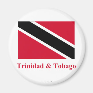 Trinidad och Tobago Flagga med Namn Magnet