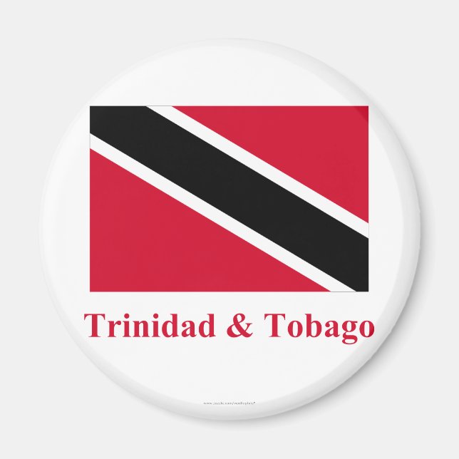 Trinidad och Tobago Flagga med Namn Magnet (Framsidan)