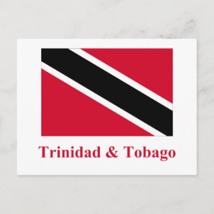 Trinidad och Tobago Flagga med Namn Vykort