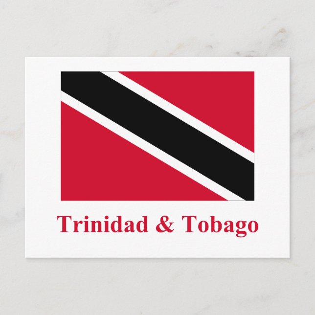 Trinidad och Tobago Flagga med Namn Vykort (Framsida)
