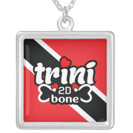 Trinidad och Tobago Flagga Necklace Silverpläterat Halsband