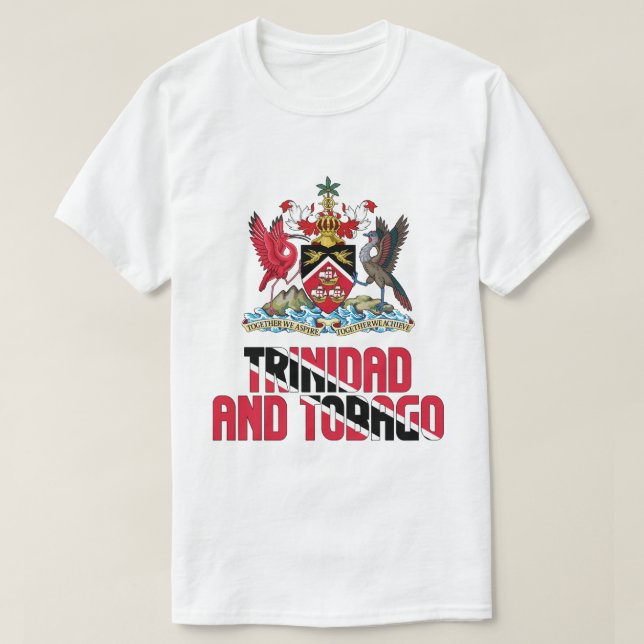 Trinidad och Tobago Flagga och Jacka av Arm T Shirt (Design framsida)