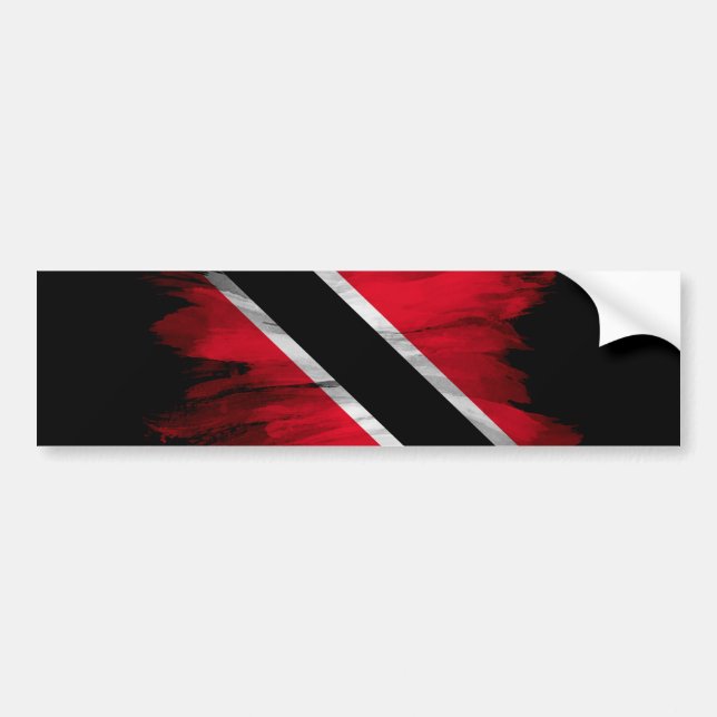 Trinidad och Tobago flagga-penseldrag Bildekal (Framsidan)