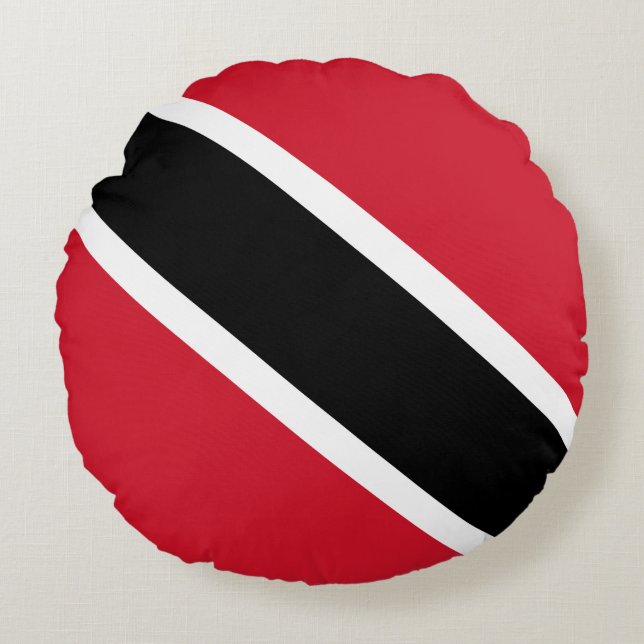 Trinidad och Tobago Flagga Rund Kudde (Framsidan)