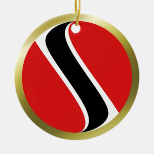 Trinidad och Tobago flaggaprydnad Julgransprydnad Keramik