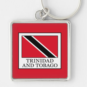Trinidad och Tobago Fyrkantig Silverfärgad Nyckelring