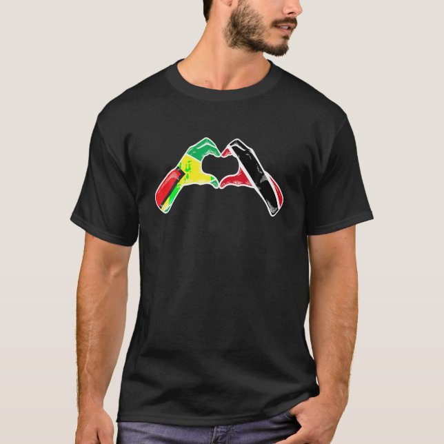 Trinidad och Tobago Guyana Flagga Heart Mix Herita T Shirt (Framsida)