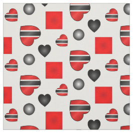 Trinidad och Tobago Heart Flagga on White Tyg