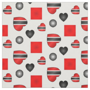 Trinidad och Tobago Heart Flagga on White Tyg