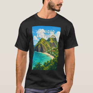 Trinidad och Tobago Illustration Resa Konst Retro T Shirt