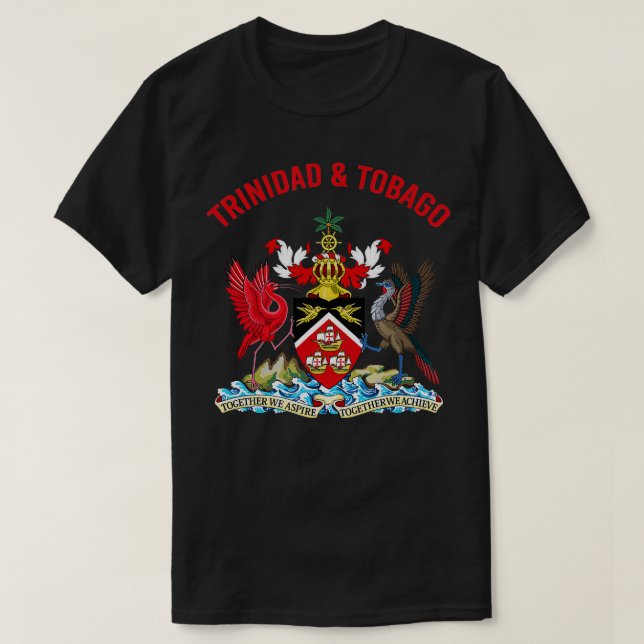Trinidad och Tobago Jackar av Arm Vapensköld T Shirt (Design framsida)