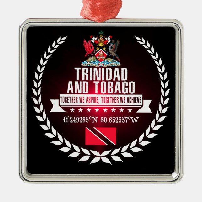 Trinidad och Tobago Julgransprydnad Metall (Framsidan)