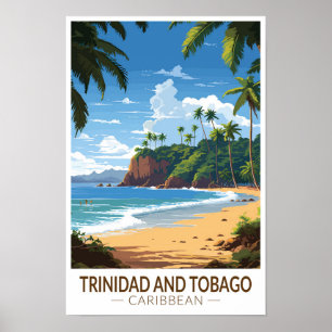 Trinidad och Tobago Karibien Resa Konst Vintage Poster