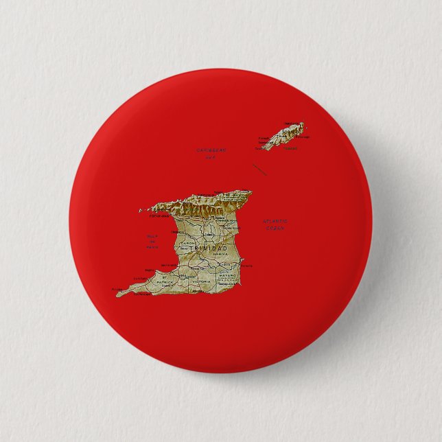 Trinidad och Tobago Karta Button Knapp (Framsida)