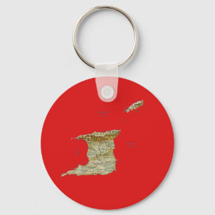Trinidad och Tobago Karta Keychain Nyckelring