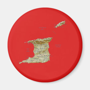 Trinidad och Tobago Karta Magnet