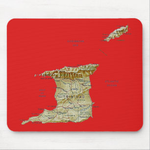 Trinidad och Tobago karta Mousepad Musmatta